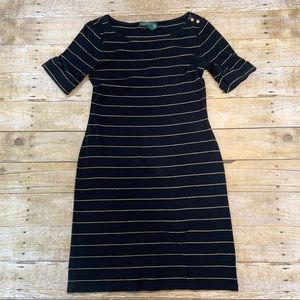 Ralph Lauren Sweater Dress Black & Gold Medium